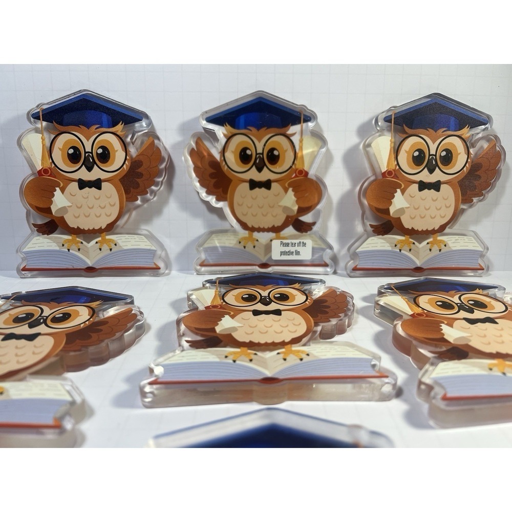 Graduation Owl Centerpiece Acrylic Table Decoration 4.5" Party Decor lot - Picture 7 of 7